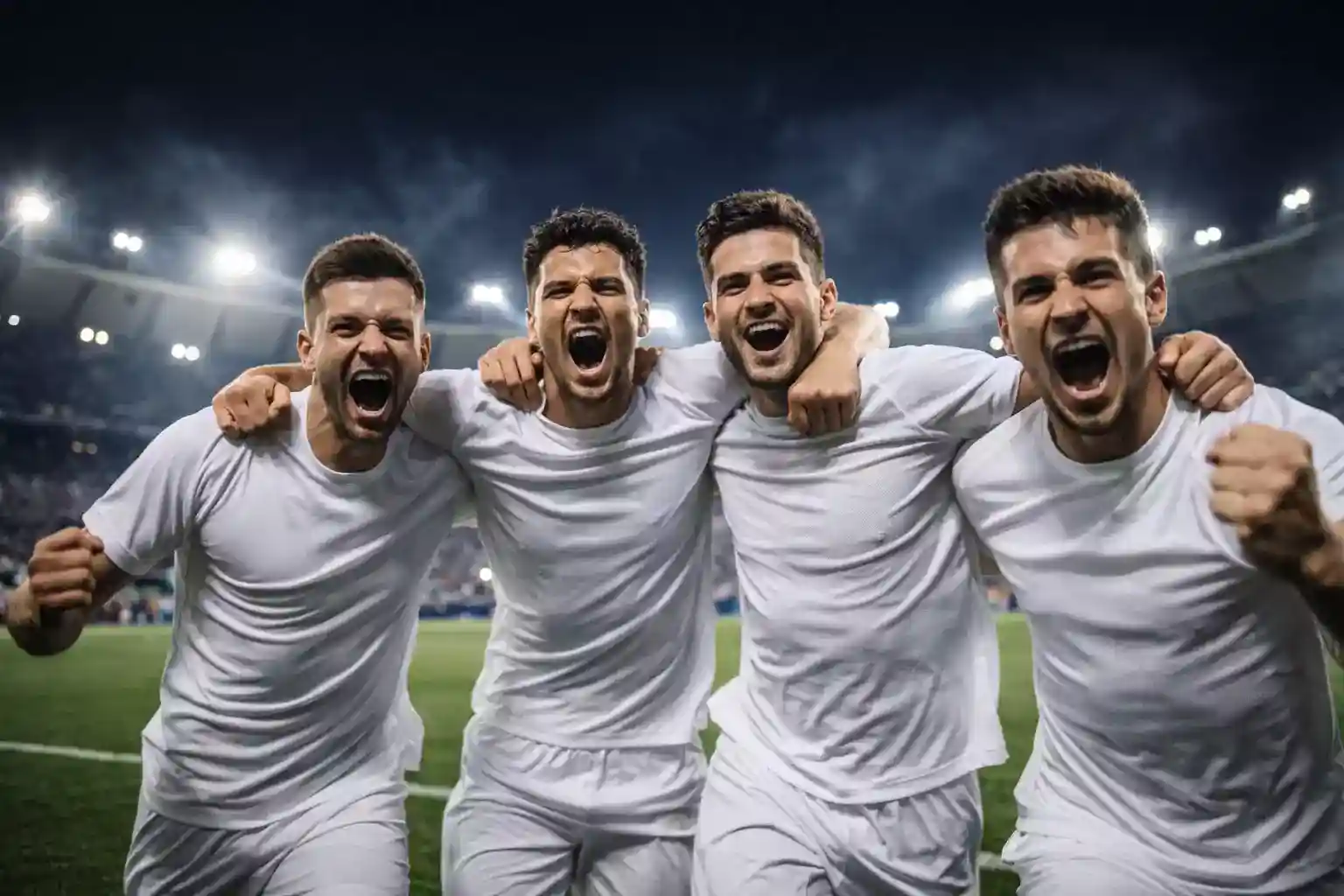 Jugadores de &eacute;lite celebrando un gol en competici&oacute;n europea